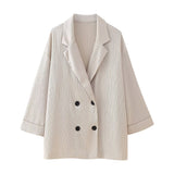 Fongt 2025 New Women's Wrinkle Effect Blazer + Trousers Fashion Suit