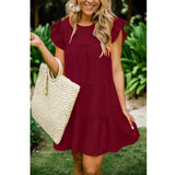 Fongt Wishebay Summer New Hot Selling Lotus Leaf Sleeves Folded Dress Women's Clothing