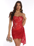 High-End Perspective Mesh Dress Spice Girls Wear Chest To Show Body Lace Tights