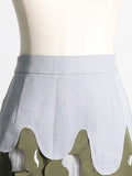 Fongt New Personality Trend Army Green Irregular Hollow Out Splicing Camouflage Design Sense Women's Long Skirt-Outfit