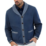 Fongt Men's Casual Casual Knitwear Jacket Autumn And Winter Three-Dimensional Bag Open Shirt Flipped Sweater