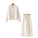 Fongt Pilot Jacket Coat Type Hoodie Loose High Waist Velvet Cloth Pants XX-Outfit
