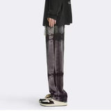 Tie-Dyed Loose Straight Trousers Trendy Trousers Simple Straight Men's Jeans In Spring And Autumn-Outfit