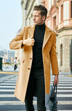 Fongt Men's English Men's Long Coat Long Sleeves And Coat Autumn And Winter Coat