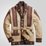 Fongt Men's Vintage Heavy-Industrial Knitwear Autumn And Winter Thick Cardigan Sweater Jacket