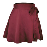 Solid High Waist Sweet Fashion Lace-up Chiffon Satin Wrap
