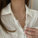 Square Shell Necklace-Outfit