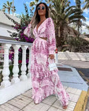 Ruffle Party Long Sleeve Maxi