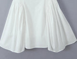 White Halter Embroidery Solid Mini Dress-Outfit
