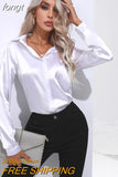 Women Shirt 2023 Satin Womens Tops Female Clothing Solid Long Sleeve Shirts and Blouse Basic Ladies Tops OL Women's