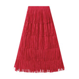 Fongt Folded Tuxedo Skirts Women's Summer New Fried Street Niche Temperament With Thin Half Skirt 0666