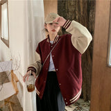 Baseball Jacket Coat Women Oversized 2023 Spring Korean Loose Patchwork Pocket Outerwear Girls Tops