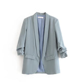 Spring Style Pleated Sleeve Sag Urban Leisure Candy Color Women's Suit Coat-Outfit