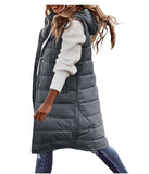 Fongt Casual Solid-Colored Hooded Sleeveless Sleeveless Vest Coat
