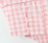 Pink Plaid Strap Top-Outfit