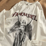 angel Goth Hoodie Women Oversized Emo Punk Harajuku winter Top Dark Aesthetic Fairy Grunge Alt Plus Size Alternative