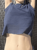 Vintage Striped Baby Crop Top-Outfit