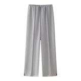 Fongt Double-Sided Cloth Body Round-Neck Long-Sleeved Head-Dressed Tight High-Waisted Straight Trousers Casual Suit Woman
