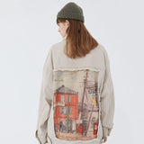 Retro patch loose jacket-Outfit