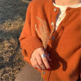 Style Cashmere Cardigan Women Loose Fall Winter Soft Knitted O-Neck Single Breasted Sweater