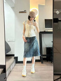 All-match Square Collar Shirts Women Y2k Slim Fit Single Breasted Blusas Mujer 2024 Summer New Puff Sleeve Blouses-Outfit