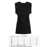 Fongt Women's Beads Dress Dress Sleeveless Party With Cushioned Shoulder Mini Dress Y2K