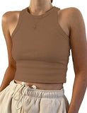 Fongt Women's Wish New Summer Pure Color Sleeveless Slim Short Small Vest