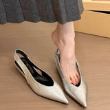Fongt Low-Heeled Apricot-Colored Single-Shoe Fairy Shoes 2025 New Spring And Summer Pointed Skirts With Skirts Late Evening Single Shoes