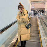 Thickness Down Cotton Clothes Korean Version Loose Long Knee Cotton-Padded Clothes 2023 Winter New Coat Ins Bread Clothing Tide-Outfit