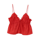 Fongt And Summer 2025 New Women's Street Fashion Bows Cotton Sling Vest Top