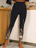 Stretch High Waist Casual Printing Fashion