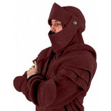 Fongt Hooded Elbow-Wearing Mask Fagroom Fagroom Faeling Fagmouse Solid-Color Coat Tunic