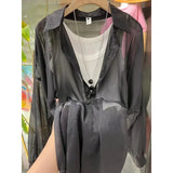 Fongt New Fashion Clothes Beaded Sunscreen Women Loose Lantern Sleeve Shirt Senior