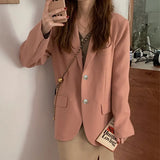 Fongt New Korean Version Of Autumn And Winter Small Pink Suit Jacket Female Thick Small Suit Suit British Wind Top-Outfit