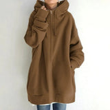 Street Polyester Fiber Zipper Hooded Long Lining