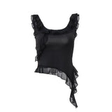 Fongt Women's Wear 2023 Summer Hot Girl U Collar Ear Irregular Casual Joker Sleeveless