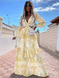 Ruffle Party Long Sleeve Maxi