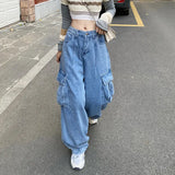 High Street Pocket Baggy Cargo Jeans-Outfit