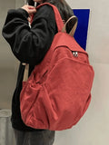 Vintage Wash College School Backpack-Outfit