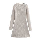 Fongt 2025 New Korean Style Dress Femininity Elegant Japan And South Korea Leisure Loose Knitting Dress Short Dress