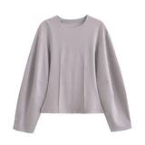 Fongt Sports Solid Suit 2025 Spring Double-Sided Cloth Collar Collar Jersey Elastic High-Waisted Trousers Woman
