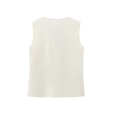 New Knitted Vest Knitted Spliced Medium-Length Half Skirt Suit-Outfit