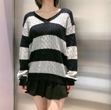 80's Downtown Girl Striped Sweater-Outfit