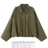 Fongt Spring Pilot Jacket Bat Sleeve Zipper Loose Tuffen Jacket Women's Casual Jacket