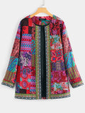 Print Coats And Jackets Women Autumn Long Sleeve Plus Size Cotton Linen Loose Ladies Tops Oversized Cardigan