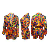 Moen Fashionable Print Shirt Collar Casual