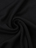 black slim long sleeve top with off
