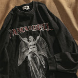 angel Goth Hoodie Women Oversized Emo Punk Harajuku winter Top Dark Aesthetic Fairy Grunge Alt Plus Size Alternative