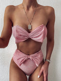 Fongt New Swimsuit Hot Swimsuit Women's Split Bright Silk Bikini B138-Outfit