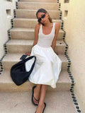 Fongt Mesh Vest Sweet Splicing Fake Two-Piece Self-Sightament Dress 2025 Summer New